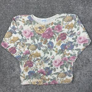 Vintage Jaymie Rose Sweater Womens Medium Floral Flower Motif Pullover Knit‎